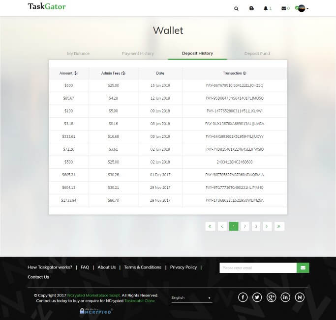 Deposit History