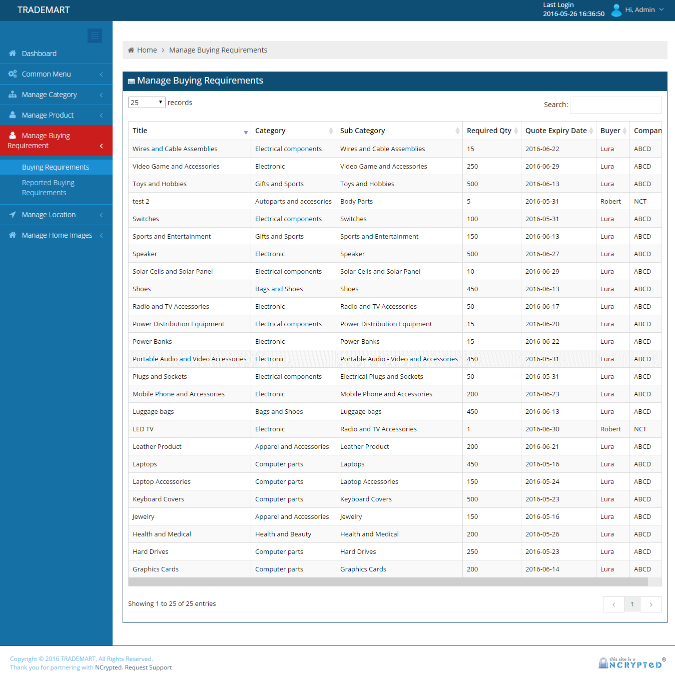 Manage Buying Requirement(SUPPLIER)