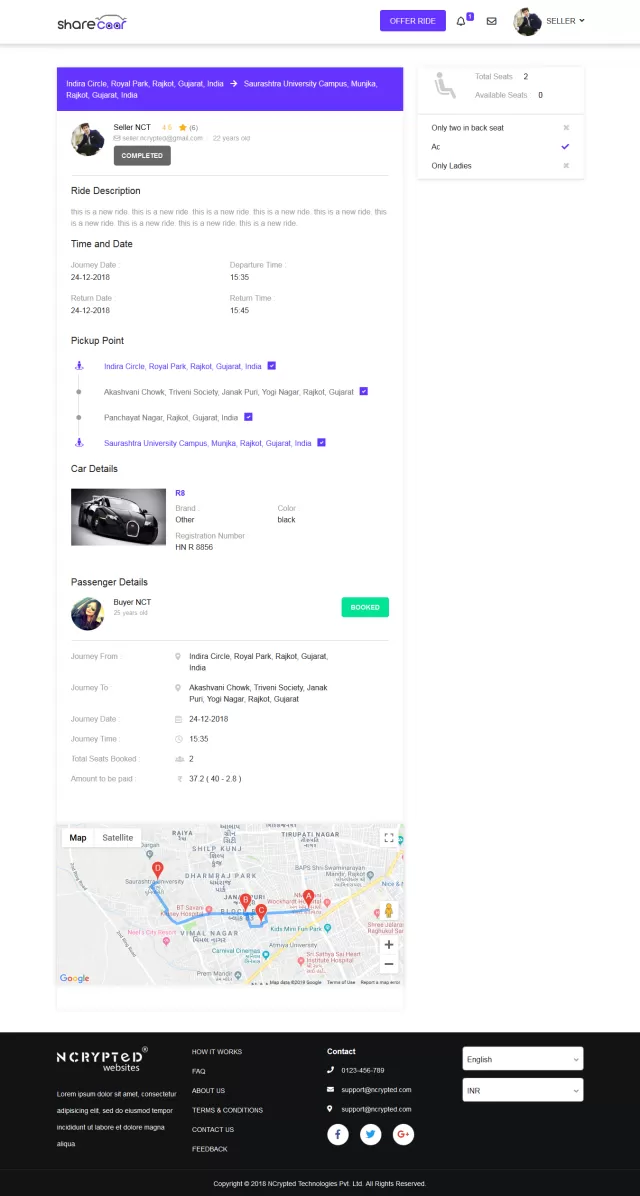 Sharecaar Booking Details