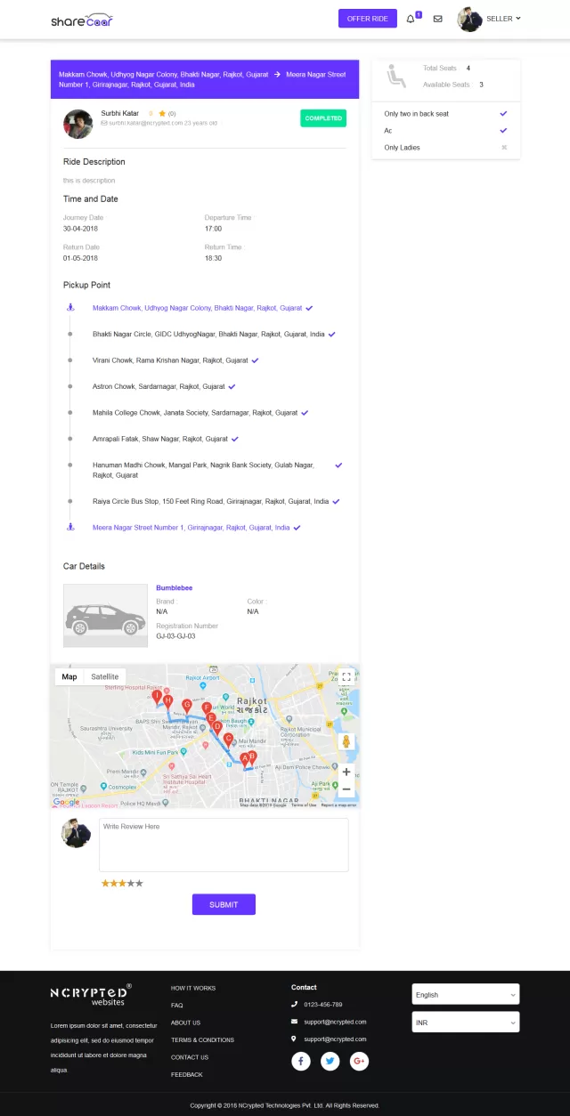 Sharecaar Booking Summary