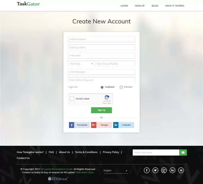 TaskGator Sign Up