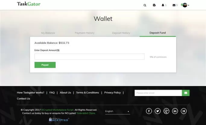 TaskGator Deposit Funds