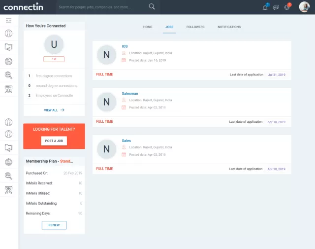 ConnectIn Activity Feed