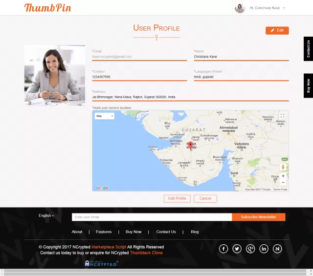 Thumbpin Location Map