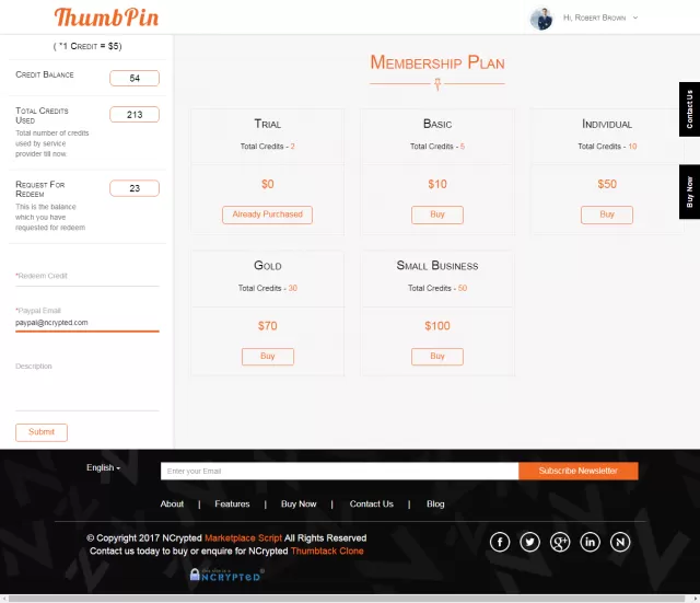 Thumbpin Membership Plans